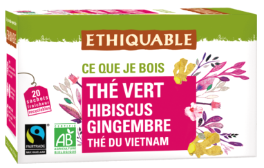 Th vert Hibiscus Gingembre BIO, infusettes