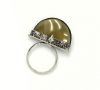 Bague argent et verre jaune