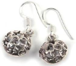 Boucles d'Oreilles Argent 925me toile/coeur