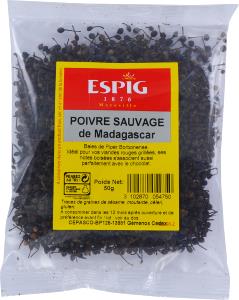 Poivre noir de Madagascar entier, 50 g