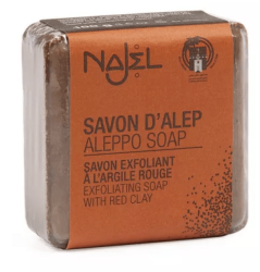 Savon d'Alep exfoliant  l'argile rouge