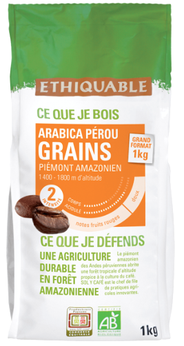 Arabica PEROU, GRAINS 1 kg BIO