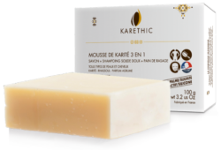 Savon & shampoing solide 3 en 1 au karité BIO, 100 g - KARETHIC