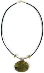 Collier Argent, Serpentine Verte