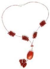 Pendentif toupies tagua rouge