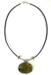 Collier Argent, Serpentine Verte