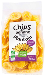 Chips banane plantain doux bio - RACINES