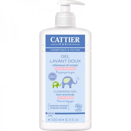 Gel Lavant doux Sans savon Corps et cheveux Bébé BIO CATTIER