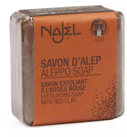 Savon d'Alep exfoliant à l'argile rouge