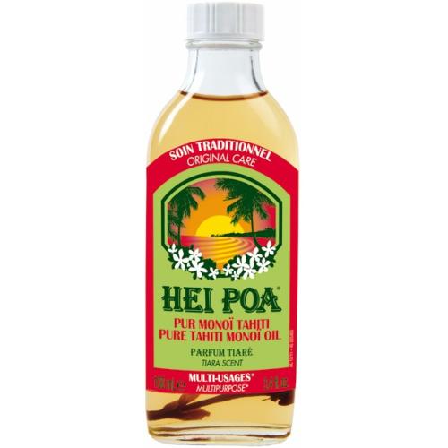 Huile de Pur Monoï de Tahiti AO Tiaré avec la fleur, 100 ml - HEI POA