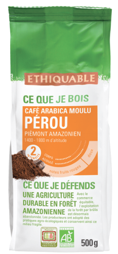 Arabica PEROU, moulu 1 kg BIO