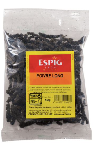 Poivre long entier de Java, 100g