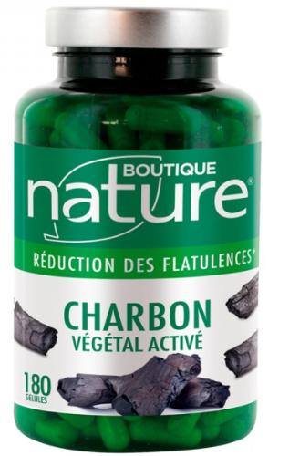 Charbon végétal activé, 180 gélules - Boutique Nature
