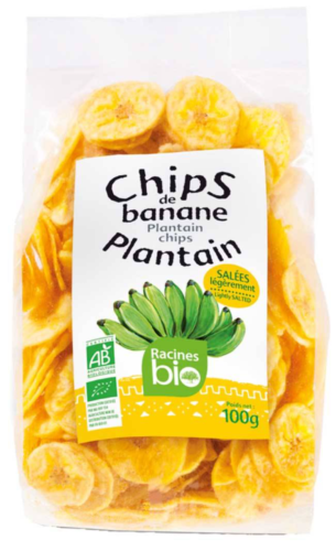 Chips banane plantain salée BIO - RACINES