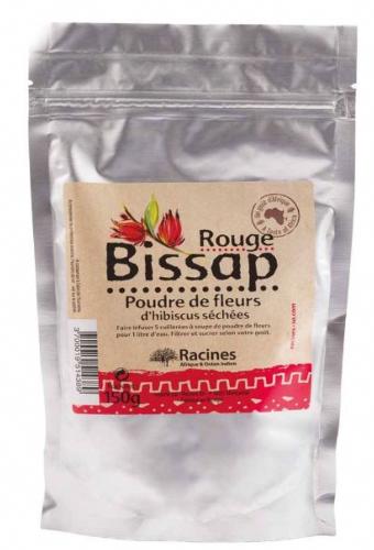 Poudre de fleurs d'hibiscus  rouge séchées BIO RACINES