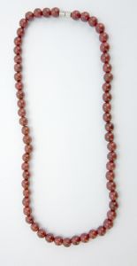 Collier tagua perles Cerise